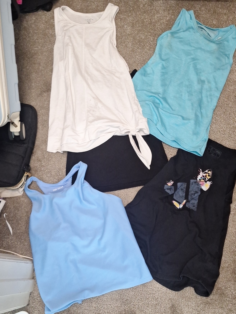 Mixed Tank Top Bundle - White, Light Blue, Aqua, Black